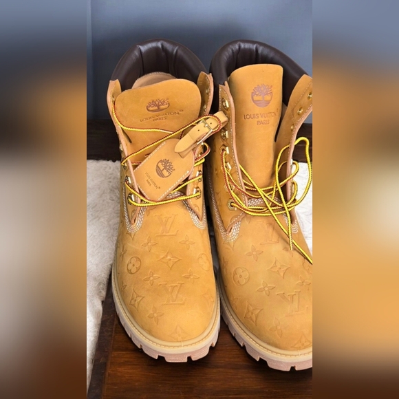 Louis Vuitton + Timberland 6 inch Ankle Boot Embossed Monogram -- Wheat - Picture 8 of 8